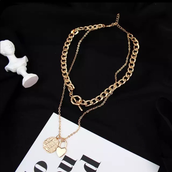 Glitzy by Tan Jewelry - Gold Multi Layer Cuban Link  Necklace